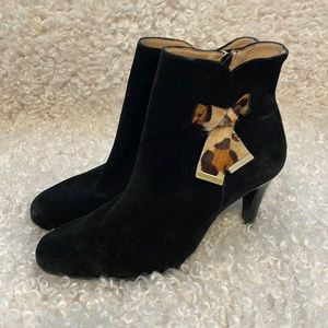 Talbots Black Suede Heeled Boots